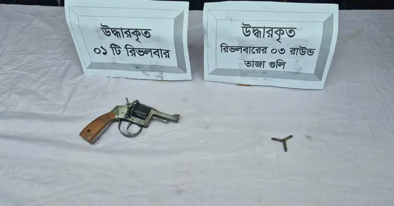 উদ্ধারকৃত অস্ত্র ও গুলি