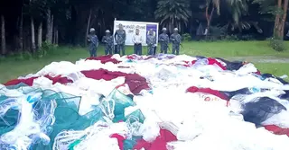 লালমোহনে নৌবাহিনীর অভিযানে আড়াই কোটি টাকার অবৈধ জাল জব্দ