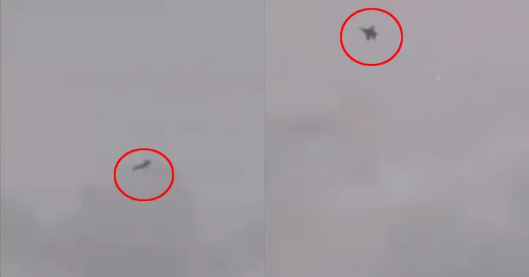 আইআরজিসির ভিডিও থেকে নেয়া উড্ডয়নরত যুদ্ধবিমানের স্থিরচিত্র