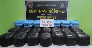 ফরিদপুরের র্যাবের অভিযানে ১০০ কেজি গাঁজা উদ্ধার