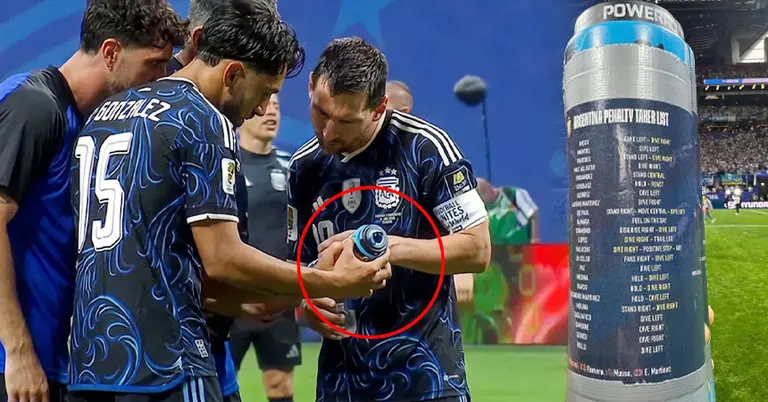 Jordan Pickford water bottle penalty cheat sheet vs Argentina leaked