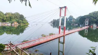 প্রায় দুইমাস পর ভেসে উঠলো রাঙামাটি ঝুলন্ত সেতু