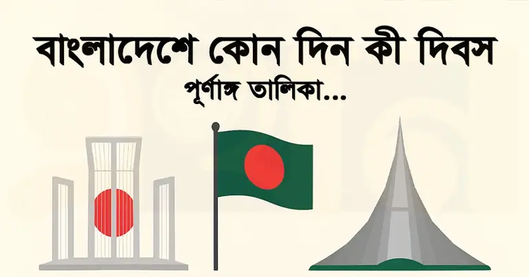 জাতীয় ও আন্তর্জাতিক দিবসের পূর্ণাঙ্গ তালিকা