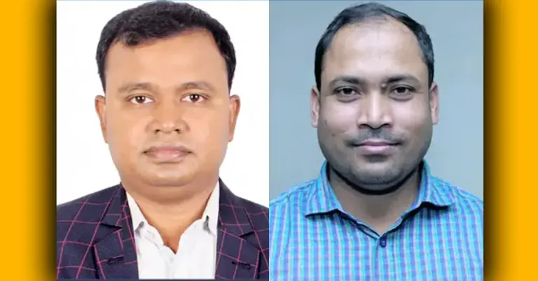 মতিন আব্দুল্লাহ (বামে), হাসান ইমন (ডানে)