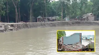 নড়াইলের নবগঙ্গা ভাঙনে নদীগর্ভে অর্ধশতাধিক বসতভিটা