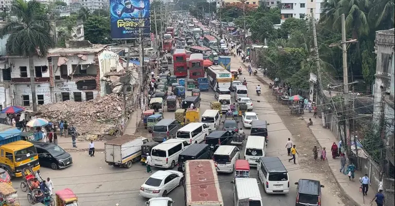 তীব্র যানজটে নারায়ণগঞ্জ