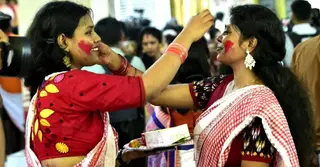 বিষাদের সুর আর সিঁদুরের রঙে বিদায় ‘দুর্গতিনাশিনী’; আসছে বছর আবার হবে