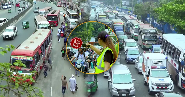 যত্রতত্র বাস পার্কি ও যাত্রী উঠানো বাড়াচ্ছে যানজট