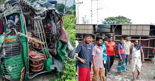 ময়মনসিংহে বাস নিয়ন্ত্রণ হারিয়ে মাহিন্দ্রা ও সিএনজিকে ধাক্কা, নিহত ২
