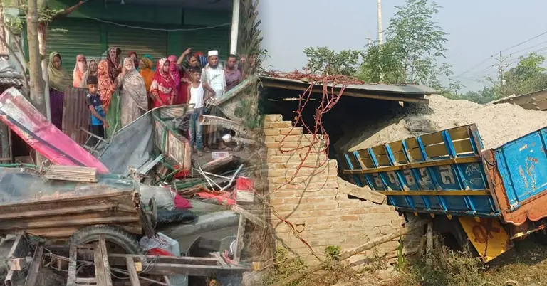 নাটোরে  ট্রাক ও ইজিবাইকের মুখোমুখি সংঘর্ষ