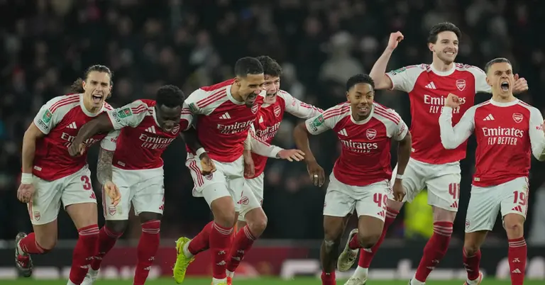 আর্সেনাল খেলোয়াড়দের উচ্ছ্বাস