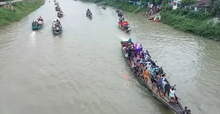 প্রতিমা বিসর্জ্জনের সময় নৌকা থেকে পড়ে কিশোর নিখোঁজ