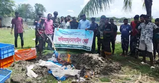 সাতক্ষীরায় জেলি পুশকৃত ৪৫৫ কেজি চিংড়ি জব্দ, ১০০ কেজি ধ্বংস