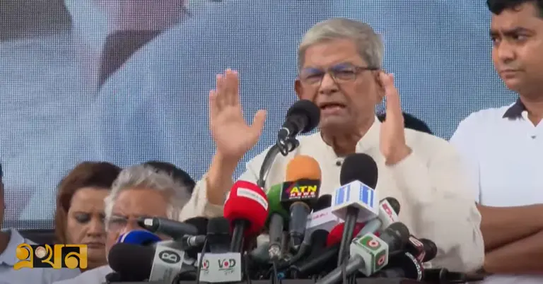 কথা বলছেন মির্জা ফখরুল ইসলাম আলমগীর