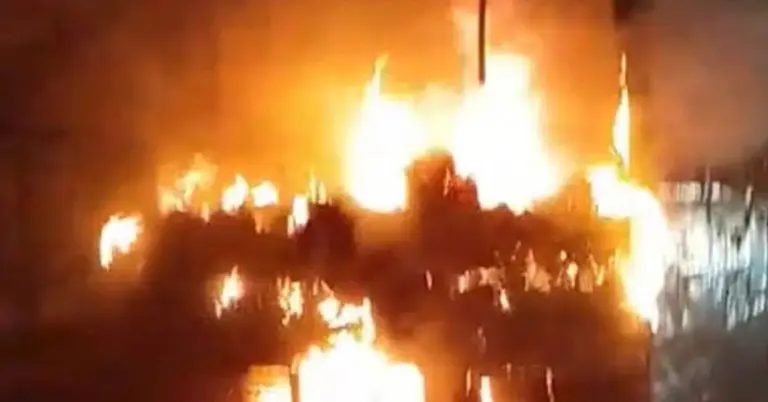 স্কুলবাসে আগুন