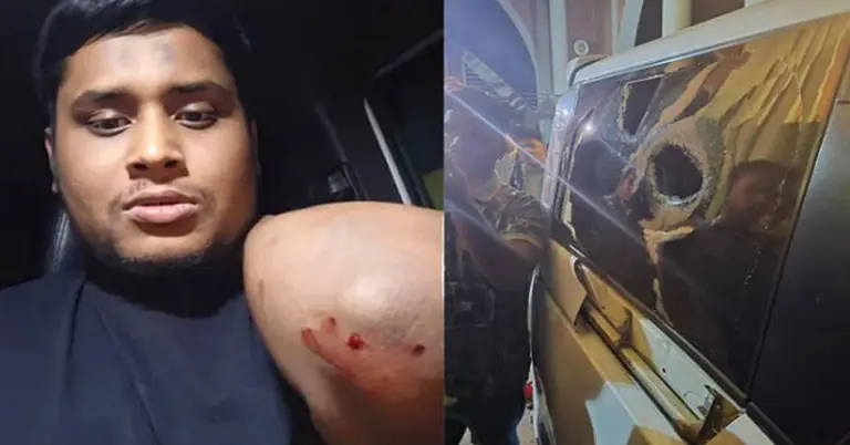 এনসিপির মুখ্য সংগঠক হাসনাত আবদুল্লাহর গাড়িতে একদল সন্ত্রাসী হামলা চালায়; এতে গাড়ির গ্লাস ভেঙে গিয়ে তার হাত রক্তাক্ত হয়