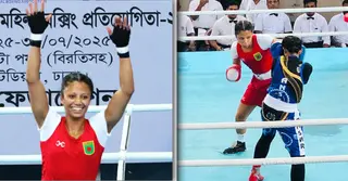 জাতীয় নারী বক্সিংয়ে চ্যাম্পিয়ন আমেরকিান প্রবাসী জিনাত ফেরদৌস