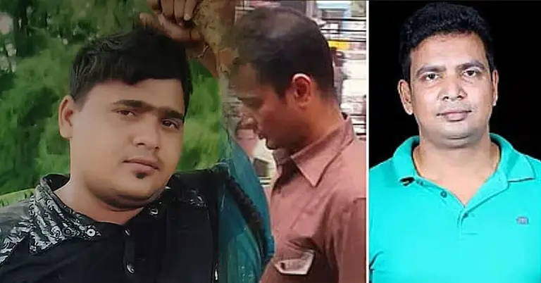 বাম থেকে  নিহত জনি,  এসআই জাহিদুর ও এএসআই কামরুজ্জামান