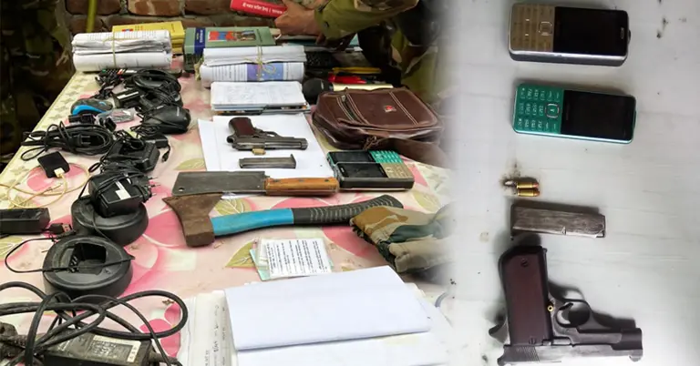 ইউপিডিএফের গোপন আস্তানা থেকে উদ্ধার করা সরঞ্জাম