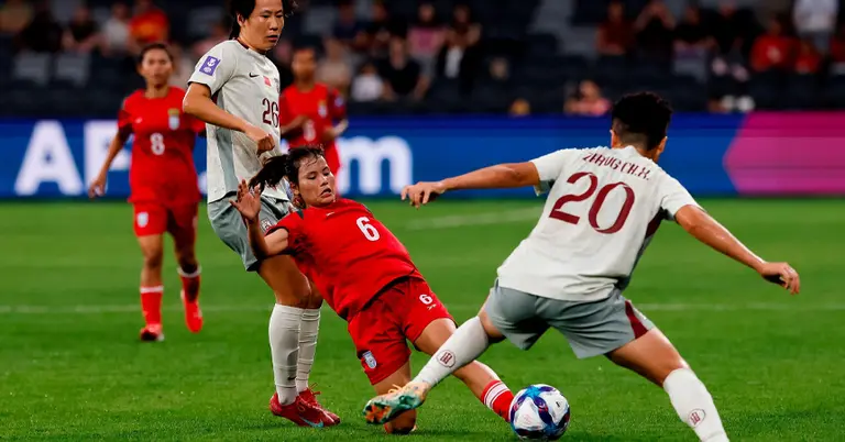 বাংলাদেশ-চীন ম্যাচের একটি মুহূর্ত