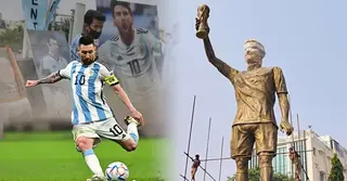 কলকাতায় নিজের ৭০ ফুট উচ্চতার ভাস্কর্য উদ্বোধন করলেন মেসি