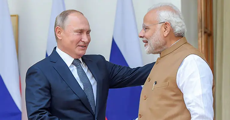 যুক্তরাষ্ট্রের সঙ্গে সম্পর্কে টানাপোড়েনের মাঝেই পুতিন-মোদির বৈঠক