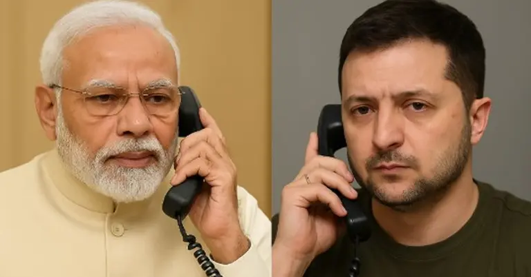 নরেন্দ্র মোদি ও ভলোদিমির জেলেনস্কি