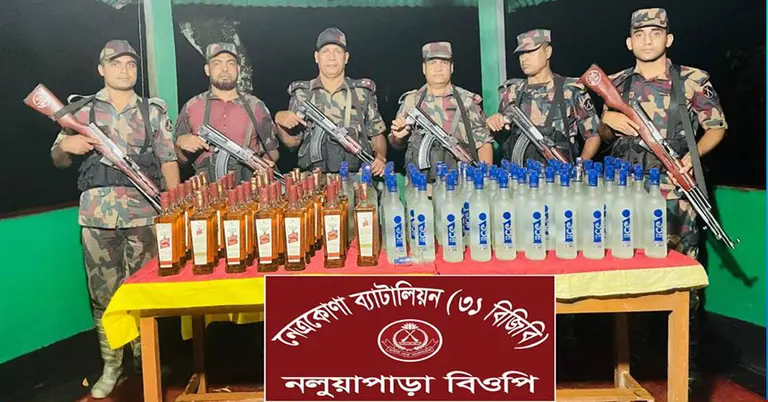 বিজিবির অভিযানে বিপুল মদ জব্দ