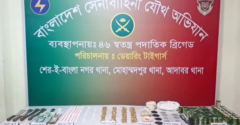 অভিযানে জব্দকৃত পণ্য