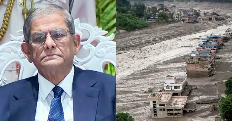 রাষ্ট্রপতি মির্জা ফখরুল ইসলাম আলমগীর ও নেপালের বন্যা পরিস্থিতি